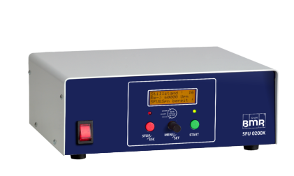 ® GmbH SFU 0200X 1000 rpm READY RPM = 0 RPM OK > 100% 100  50 10 LOAD % STATUS START STOP ® GmbH SFU 0200X config wheel ESC SET START STOP MENU ® GmbH SFU 0200X